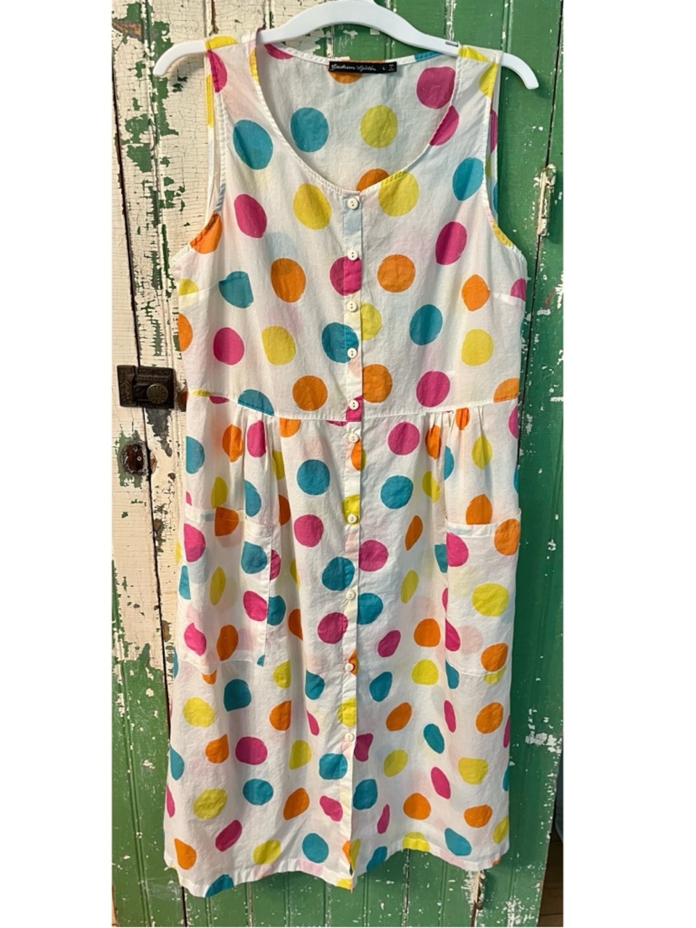 Greece Polka Dot Dress in Multicolor Dots sleeveless Gundrun Sjoden